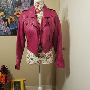 HOT PINK FAUX LEATHER